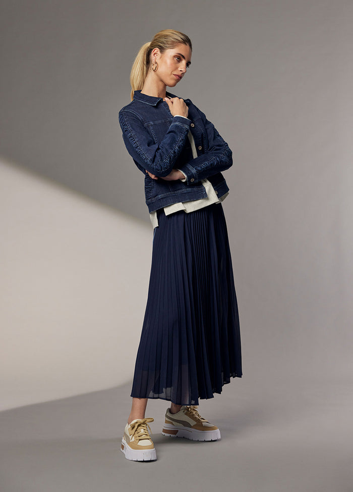 Madly Sweetly by Loobies Story Just Pleat It Skirt in Navy MS1224Pl