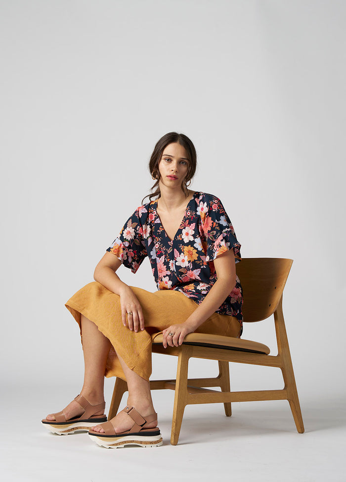Madly Sweetly by Loobies Story Spring has Sprung Top Navy Multi MS1332