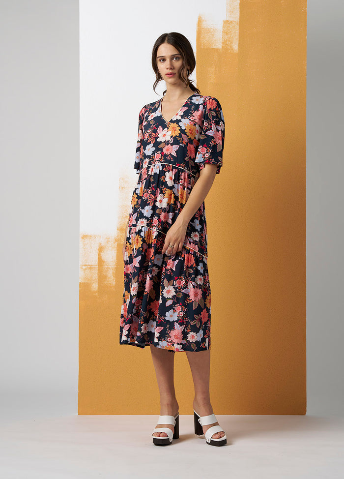 Madly Sweetly Spring has Sprung Dress Navy Multi MS1333