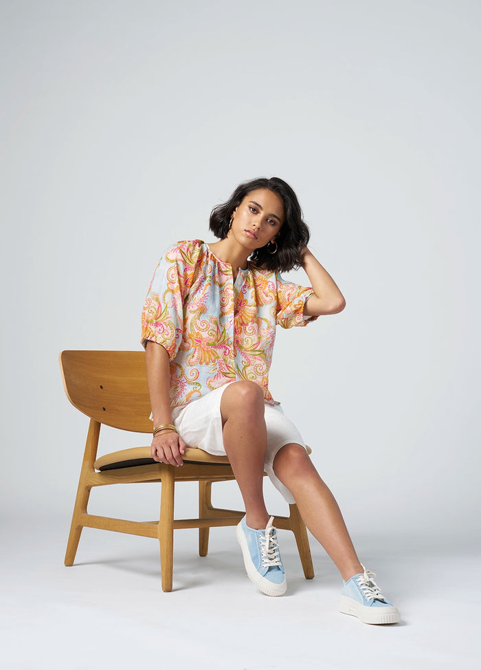 Madly Sweetly by Loobie's Story Fond of You Blouse Blue Multi MS1407