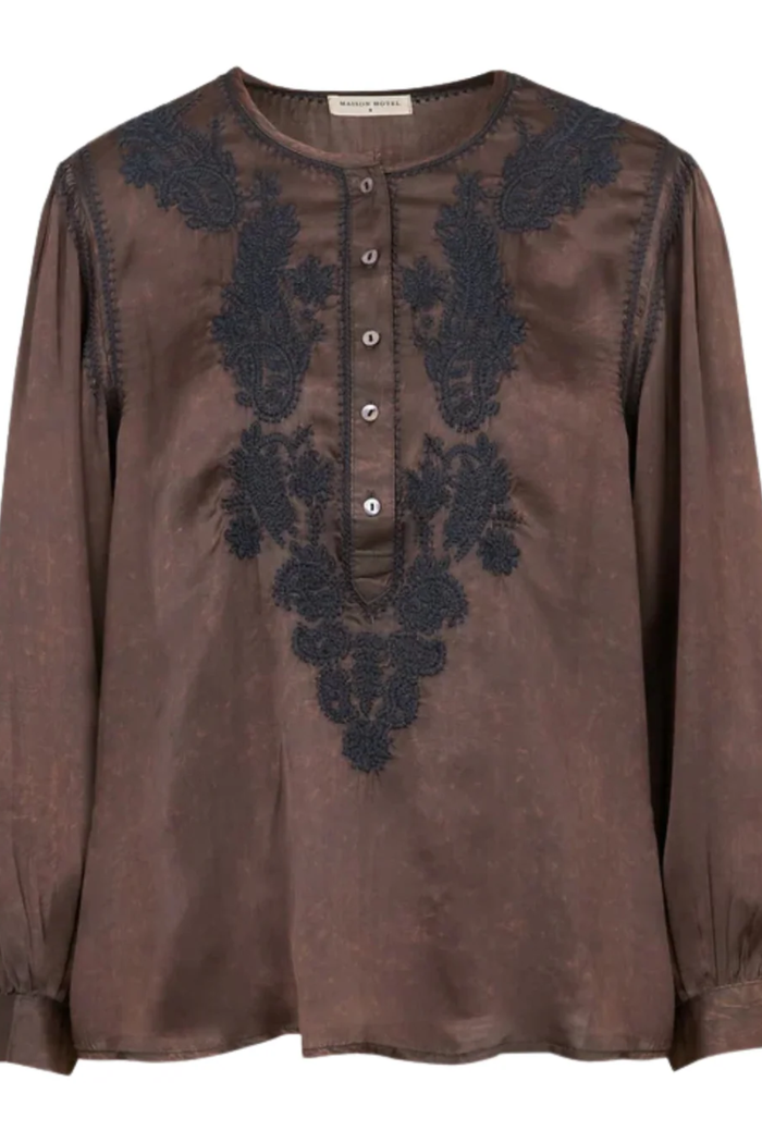 Maison Hotel Clotilde Blouse in Mystic Green