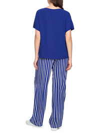 Marc Cain Loose-fitting flowing material blouse in Iolite AA 51.02 W90