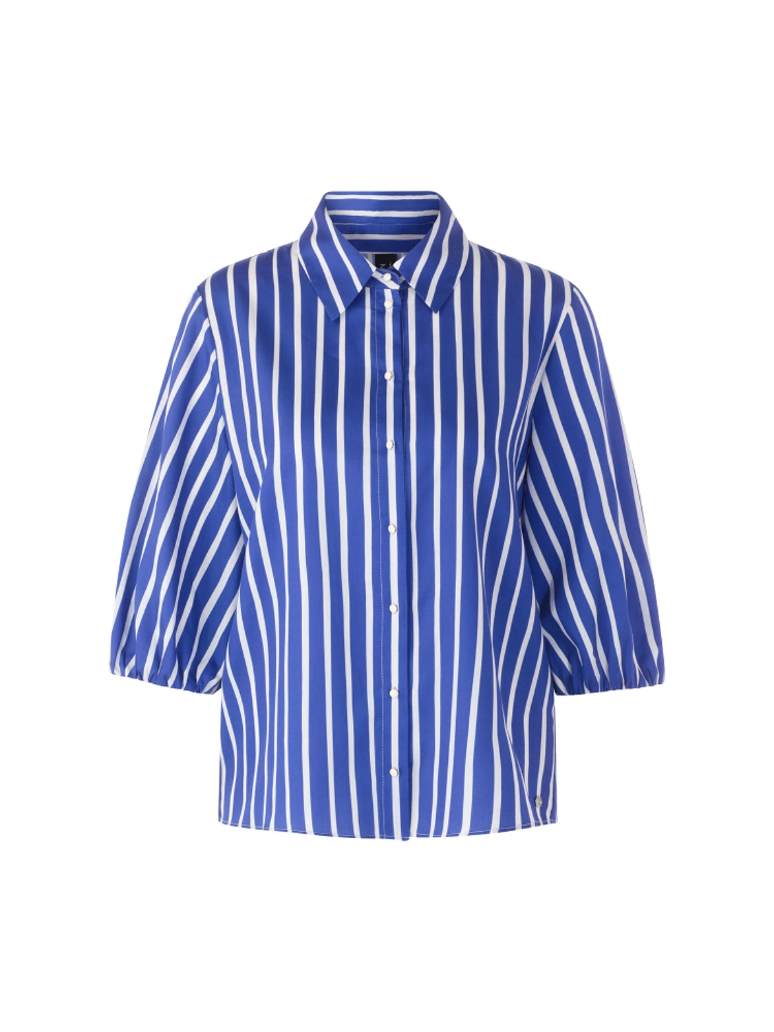 Marc Cain Striped cotton shirt blouse in Iolite AA 51.04 W01