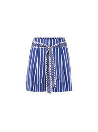 Marc Cain WARANGAL striped shorts with belt in Iolite AA 83.05 W01