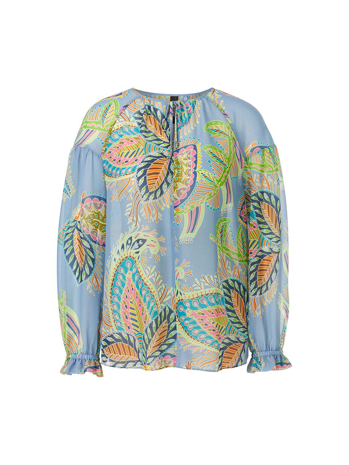 Marc Cain Wide blouse with leaf motif WC 51.33 W74