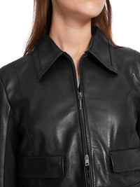 Marc Cain Soft leather jacket with jersey insert WC 31.03 L01