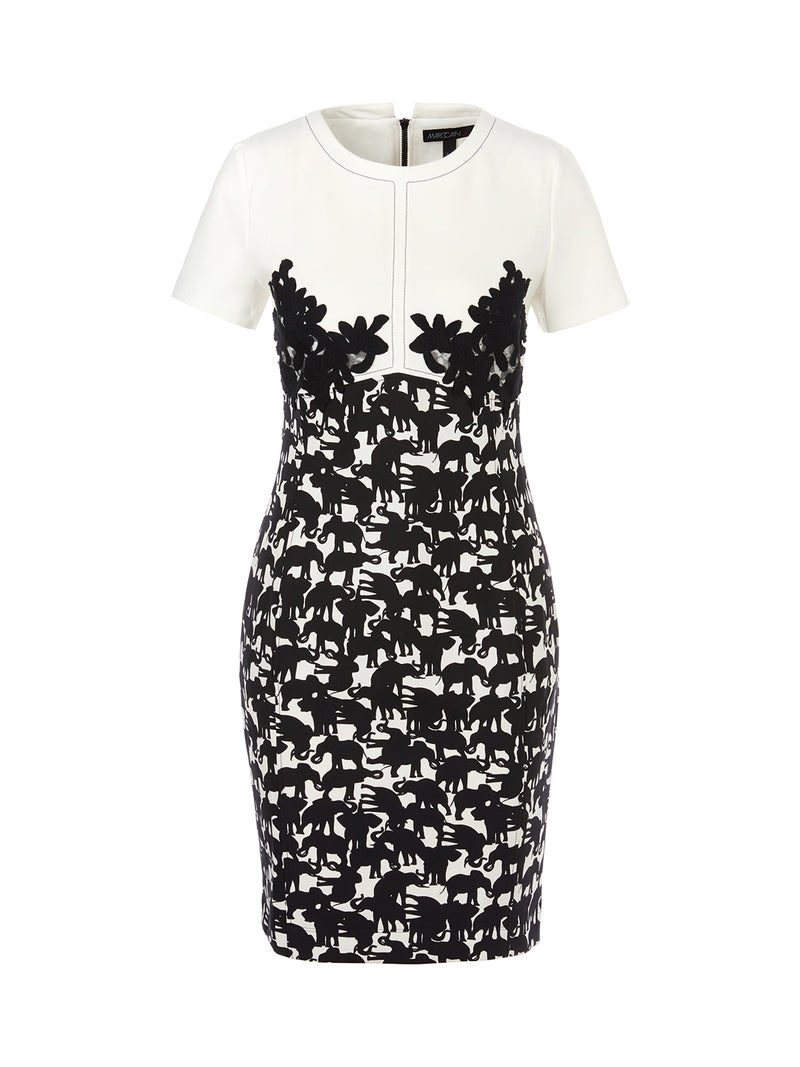 Marc Cain Figure-hugging dress with appliqué WC 21.08 J10