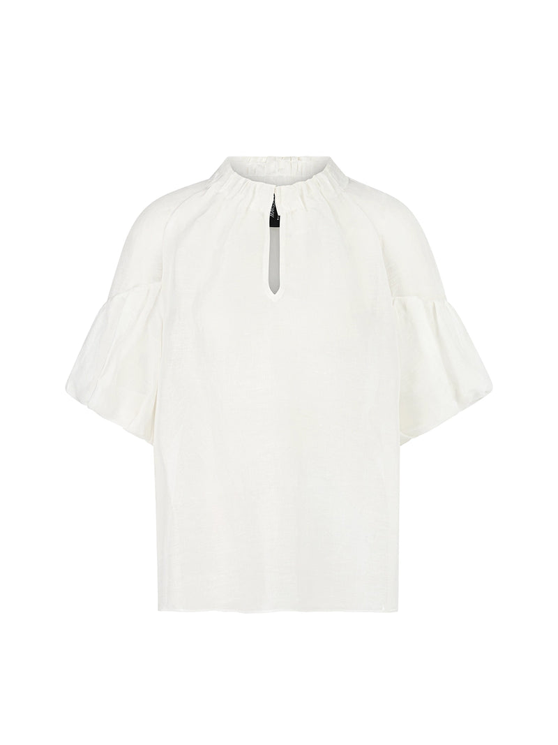 Marc Cain Plain Blouse with Balloon Sleeves YC 51.42 W86