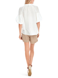 Marc Cain Plain Blouse with Balloon Sleeves YC 51.42 W86