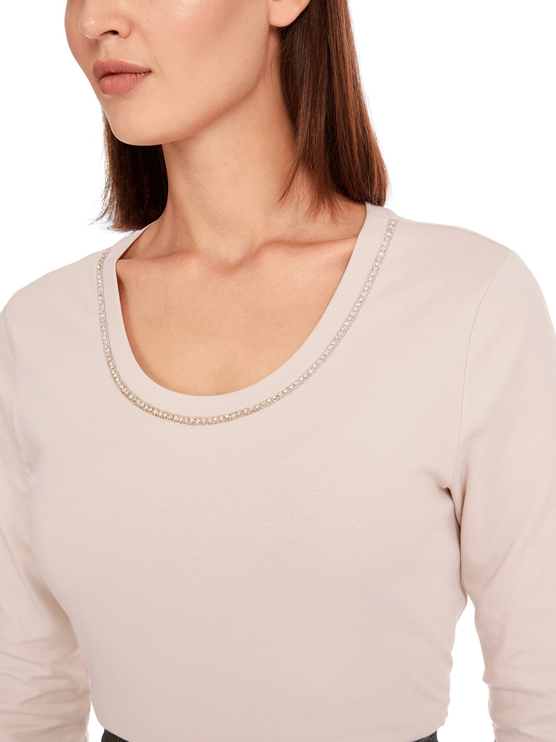 Marc Cain T-shirt with pearl embellishment YC 48.25 J15 - Pre-Order May Delivery