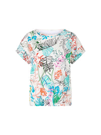 Marc Cain Oversized T-shirt with Leaf Design YC 48.67 J51