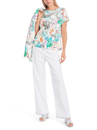 Marc Cain Oversized T-shirt with Leaf Design YC 48.67 J51