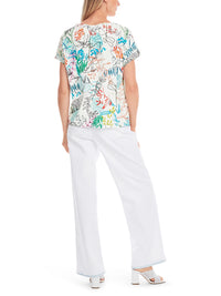 Marc Cain Oversized T-shirt with Leaf Design YC 48.67 J51