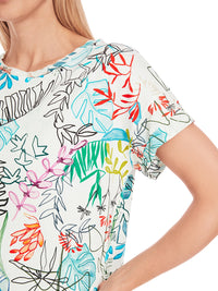 Marc Cain Oversized T-shirt with Leaf Design YC 48.67 J51