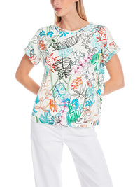 Marc Cain Oversized T-shirt with Leaf Design YC 48.67 J51