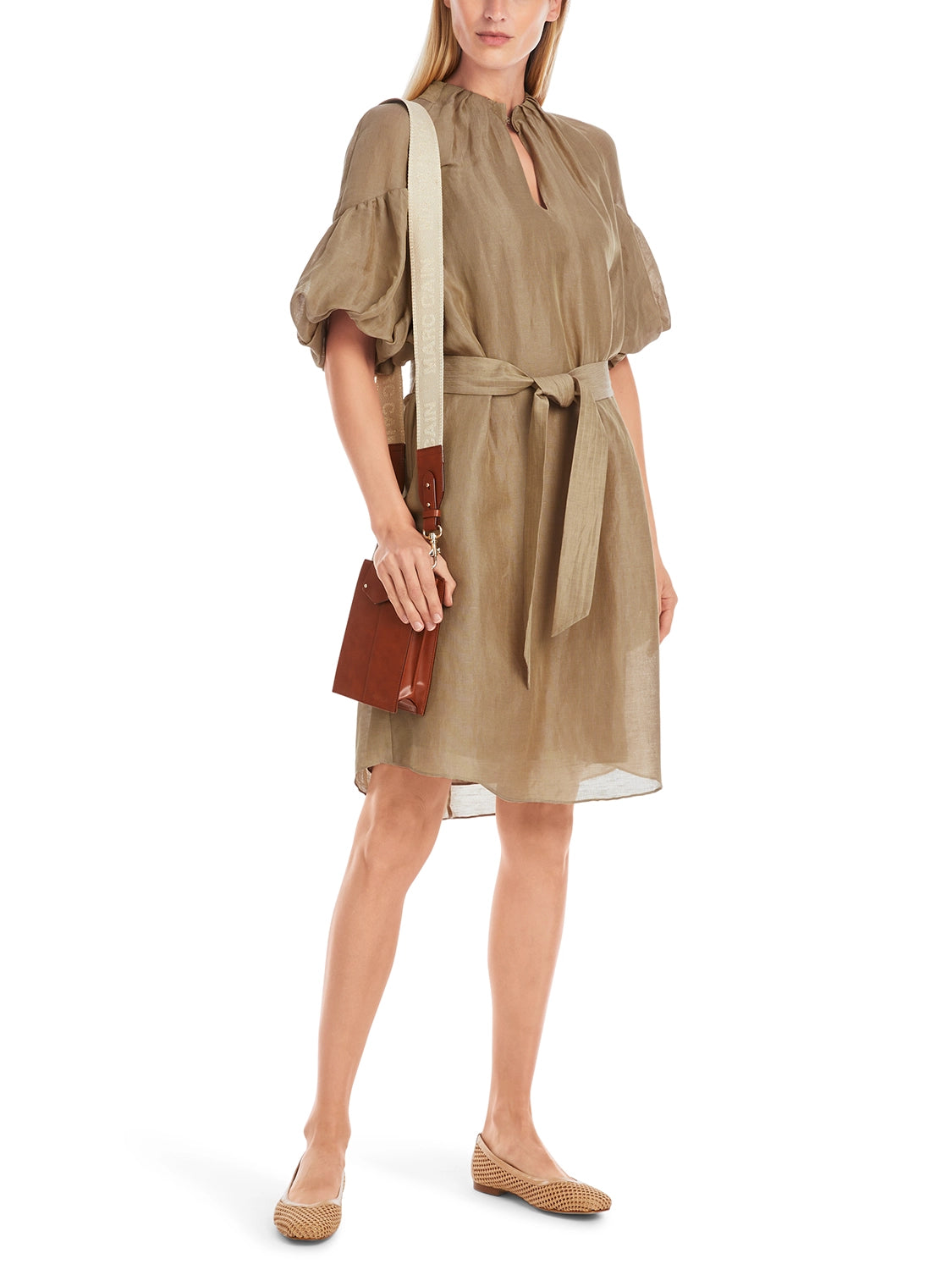 Marc Cain Plain Mini Dress with Balloon Sleeves YC 21.49 W86