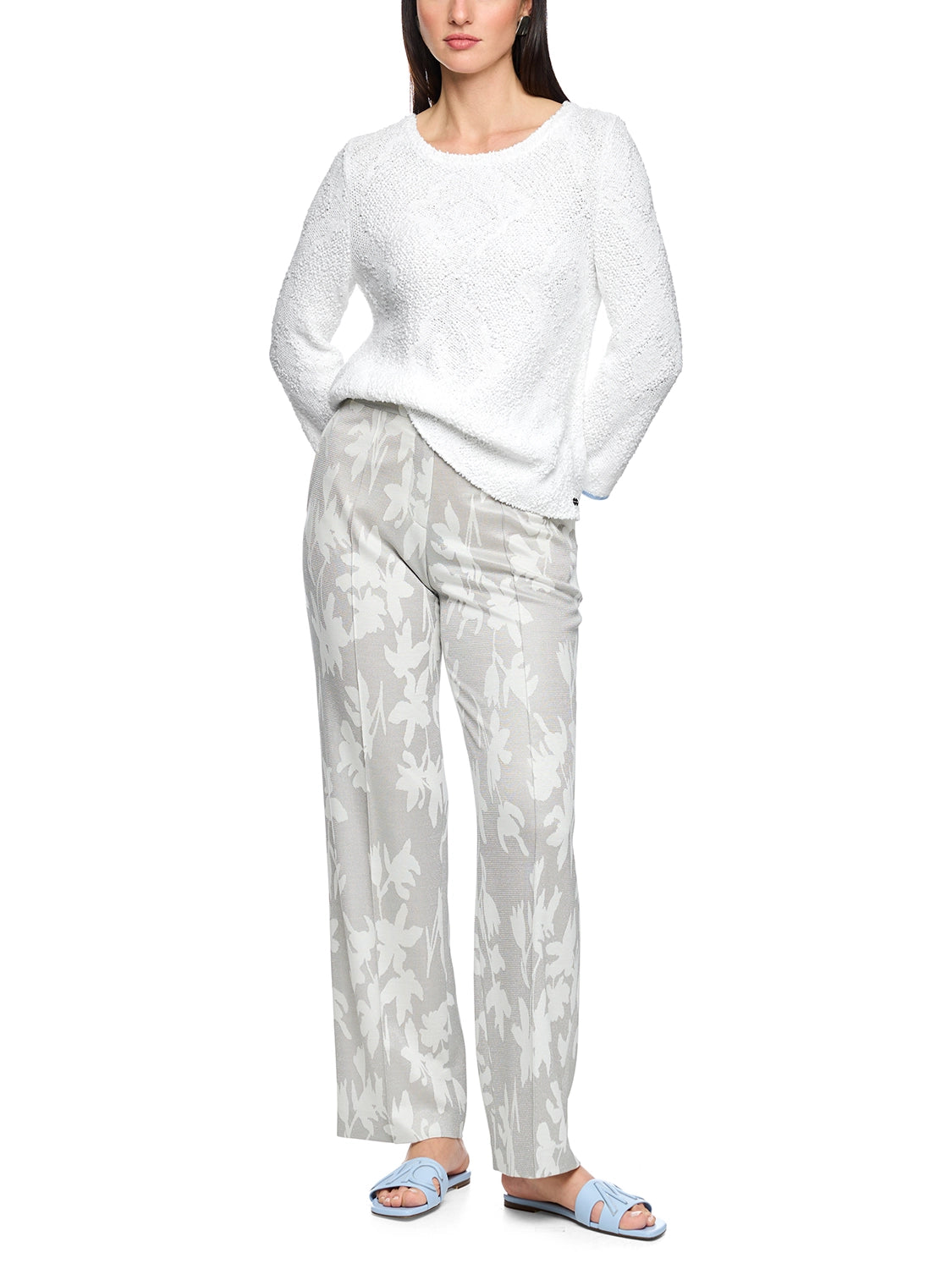 Marc Cain ‘Knitted in Germany’ knitted jumper in White AC 41.31 M06