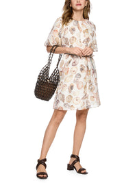 Marc Cain Mini dress in linen and silk in Off White AC 21.48 W51