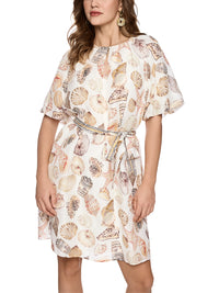 Marc Cain Mini dress in linen and silk in Off White AC 21.48 W51