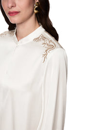 Marc Cain Viscose blend blouse in Off-White AC 51.13 W25 - Pre Order June Delivery