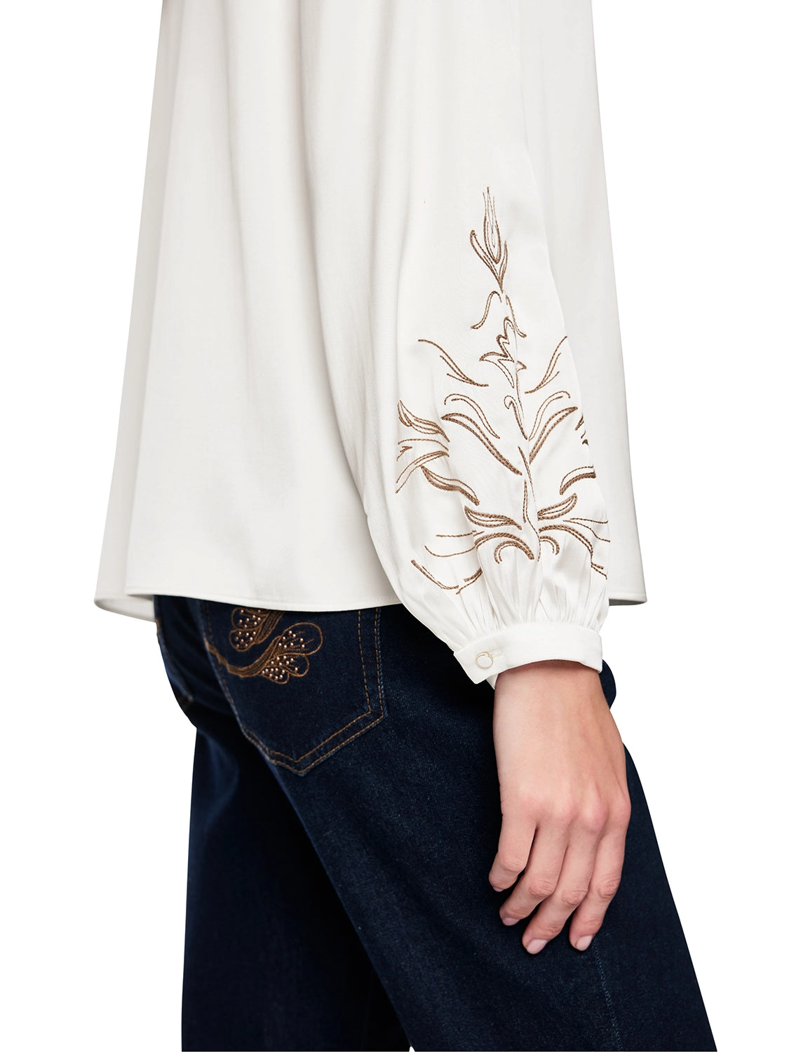 Marc Cain Viscose blend blouse in Off-White AC 51.13 W25 - Pre Order June Delivery