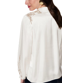 Marc Cain Viscose blend blouse in Off-White AC 51.13 W25 - Pre Order June Delivery