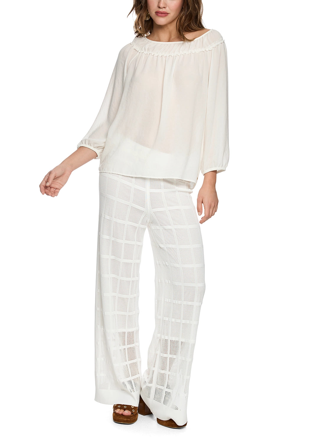 Marc Cain Blouse with Carmen neckline in Off White AC 51.34 W30