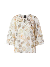 Marc Cain Delicate blouse with shell print in Off White AC 51.38 W49