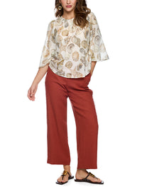 Marc Cain Delicate blouse with shell print in Off White AC 51.38 W49