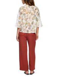 Marc Cain Delicate blouse with shell print in Off White AC 51.38 W49