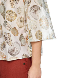 Marc Cain Delicate blouse with shell print in Off White AC 51.38 W49