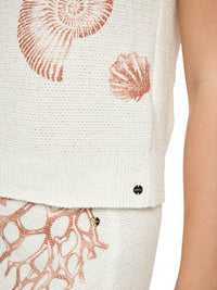 Marc Cain ‘Knitted in Germany’ top with print in Off White AC 61.21 M41