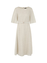 Marc Cain Flowing dress with leopard print in Bright Ecru AC 21.32 W58