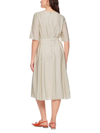 Marc Cain Flowing dress with leopard print in Bright Ecru AC 21.32 W58