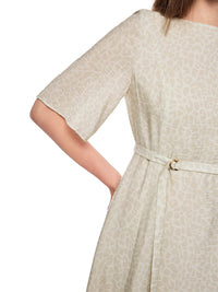 Marc Cain Flowing dress with leopard print in Bright Ecru AC 21.32 W58