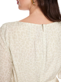 Marc Cain Flowing dress with leopard print in Bright Ecru AC 21.32 W58