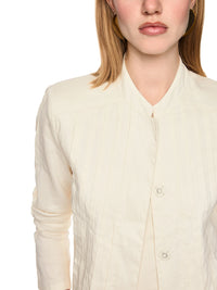 Marc Cain Feminine jacket with pintuck details in Bright Ecru AC 31.25 W70