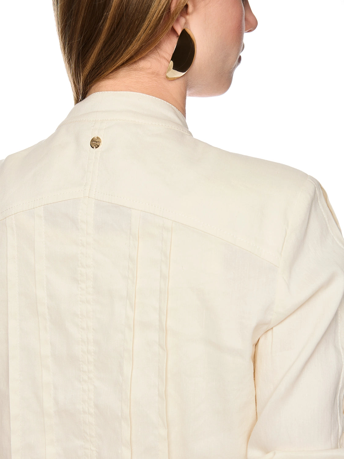 Marc Cain Feminine jacket with pintuck details in Bright Ecru AC 31.25 W70