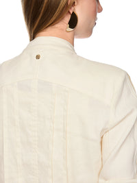 Marc Cain Feminine jacket with pintuck details in Bright Ecru AC 31.25 W70