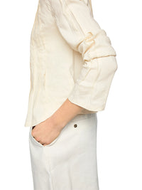 Marc Cain Feminine jacket with pintuck details in Bright Ecru AC 31.25 W70