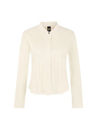 Marc Cain Feminine jacket with pintuck details in Bright Ecru AC 31.25 W70