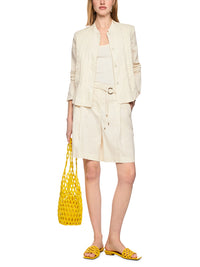 Marc Cain Feminine jacket with pintuck details in Bright Ecru AC 31.25 W70