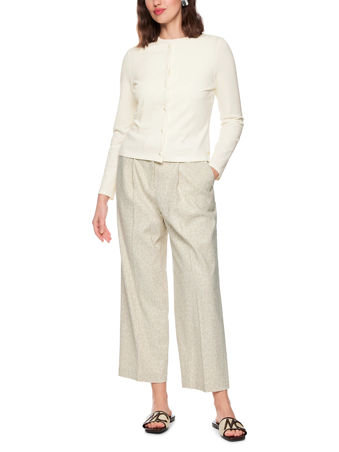 Marc Cain Rethink Together fine knit cardigan in Bright Ecru AC 39.02 M11