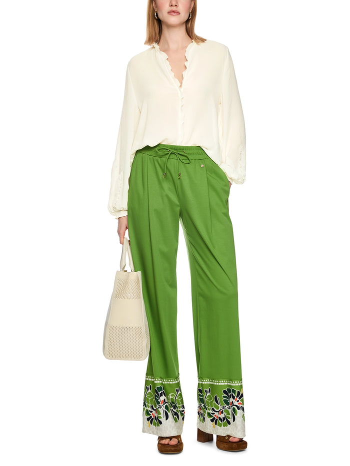 Marc Cain Feminine blouse with ruffle in Bright Ecru AC 51.32 W30