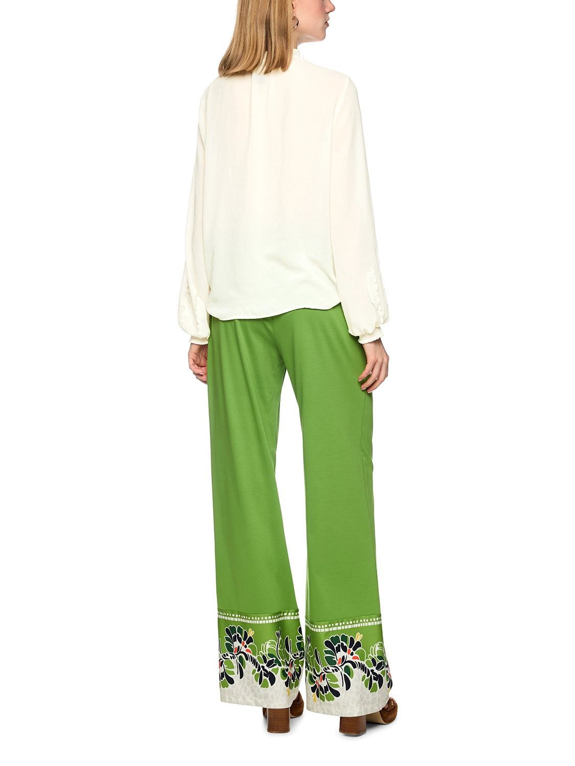 Marc Cain Feminine blouse with ruffle in Bright Ecru AC 51.32 W30