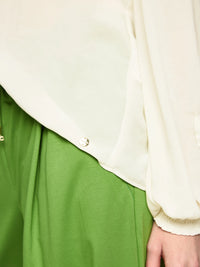 Marc Cain Feminine blouse with ruffle in Bright Ecru AC 51.32 W30