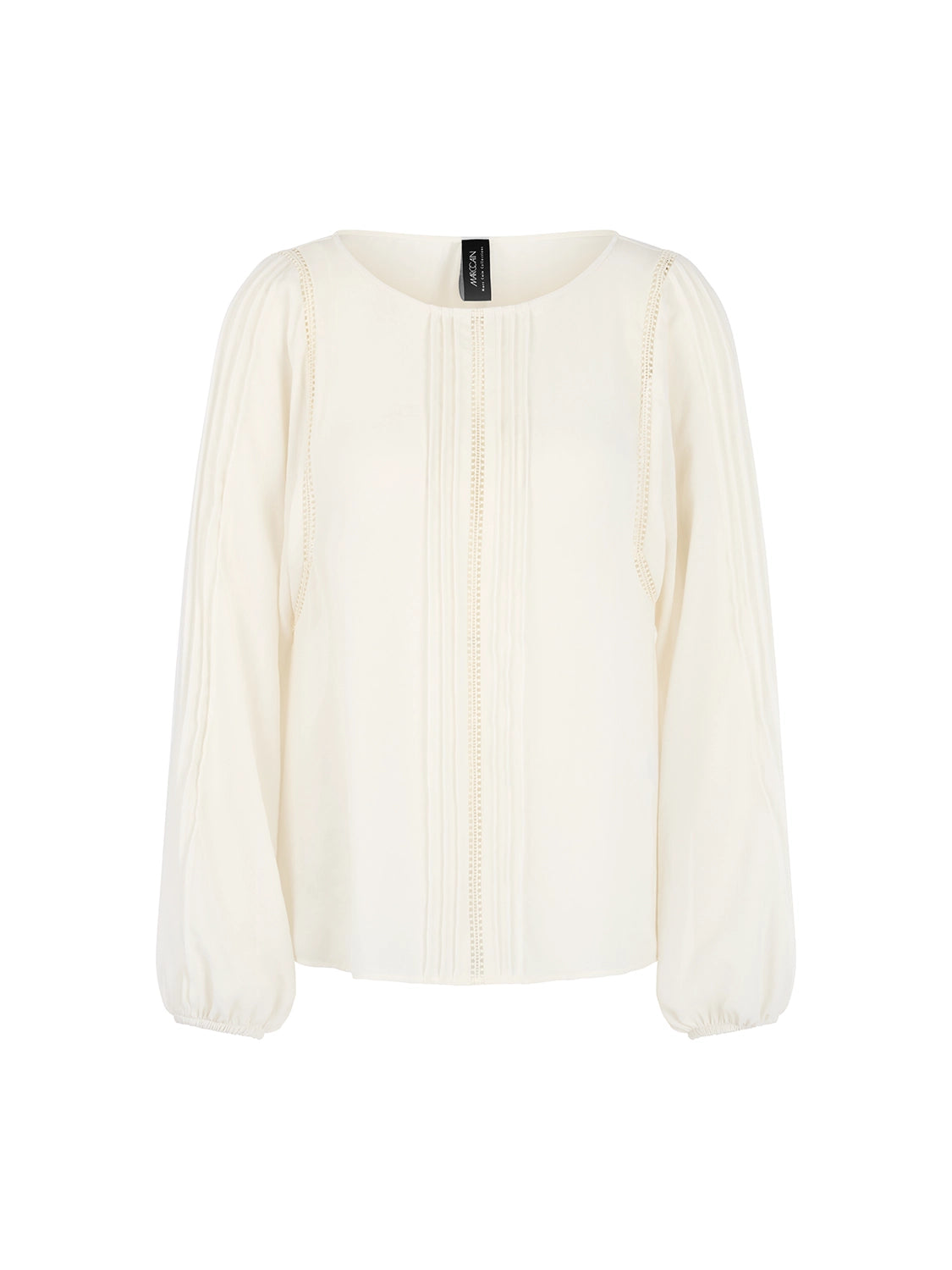 Marc Cain Blouse with lace and pintucks in Bright Ecru AC 51.33 W30