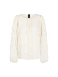 Marc Cain Blouse with lace and pintucks in Bright Ecru AC 51.33 W30