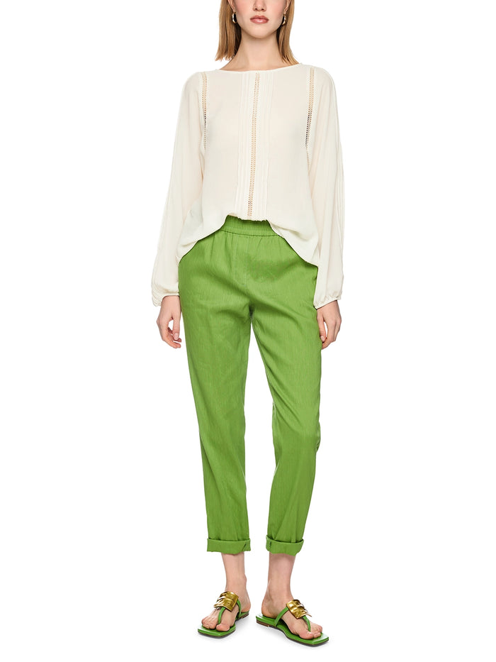 Marc Cain Blouse with lace and pintucks in Bright Ecru AC 51.33 W30