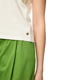 Marc Cain ‘Rethink Together’ viscose blend top in Bright Ecru AC 61.01 M11